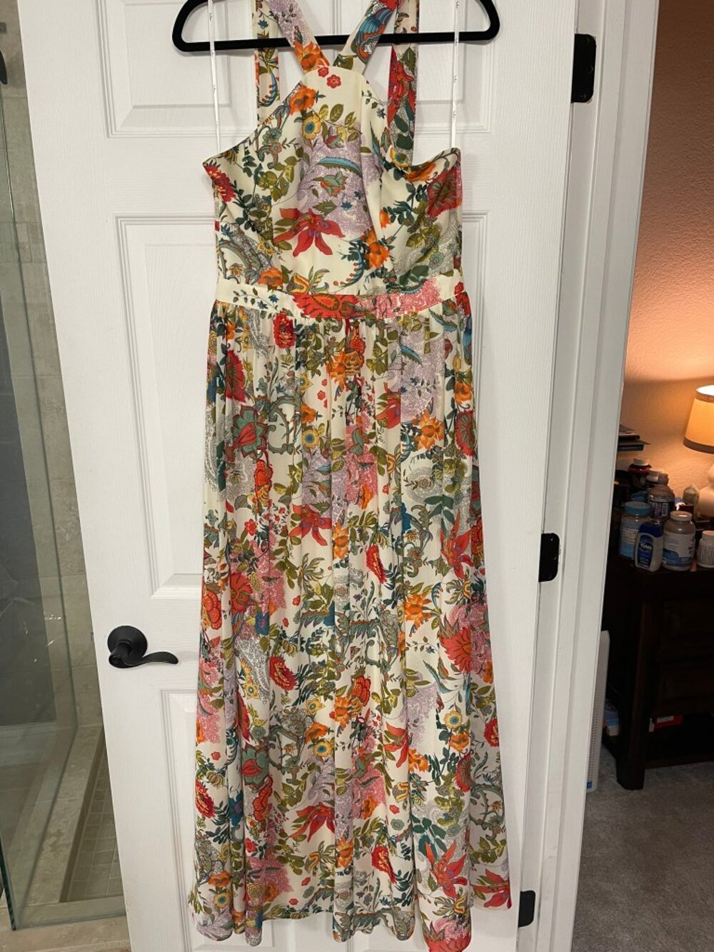 Like New | Lulus | Size L | Lilja Cream Floral Print Maxi Dress - Picture 3 of 7